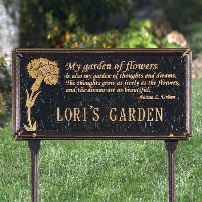 Personalized Garden Plaque Dianthus